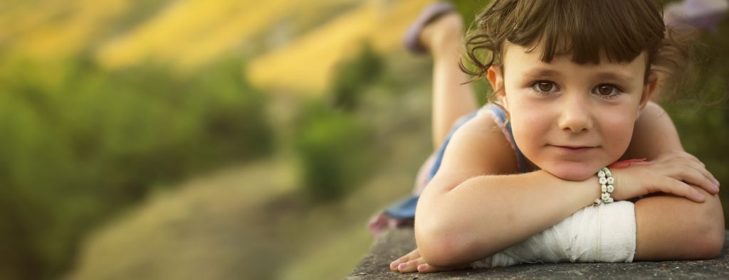 Countryside girl playing outdoors
